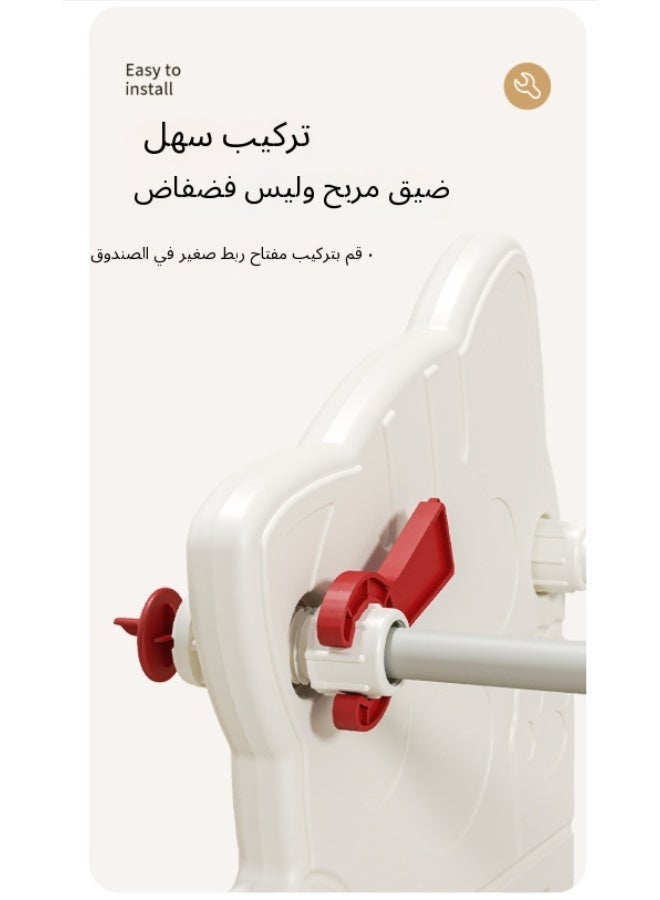 3-Tier Kids Toy Storage Organizer with Bins, Cat Design Playroom Shelf, Multi-Layer Bookshelf & Storage Unit (White: 1 Large + 4 Small Bins / Brown: 1 Large + 1 Small Bin) - Image 5